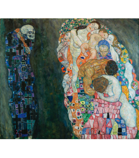 Stampa su tela: Gustav Klimt - La Vita e la Morte