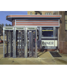 Richard Estes - Diner Custom. Riproduzione giclèe su tela
