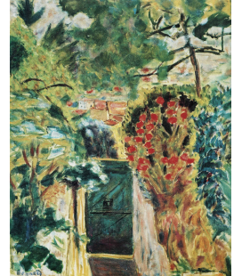 Pierre Bonnard - La porta della villa le Bosquet Vista sul giardino. Stampa su tela