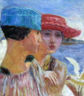 Pierre Bonnard - La ragazza con il gabbiano. Stampa su tela