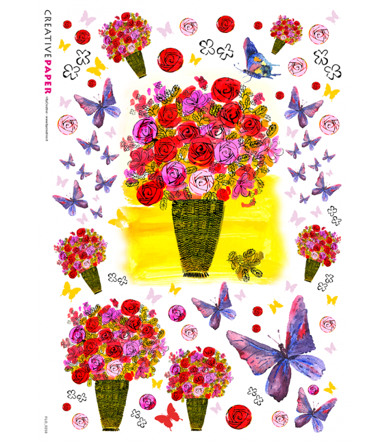 Carta di riso Decoupage: FLO_0249