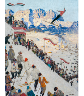 Alfons Walde - Grubschanze vicino a Kitzbühel. Stampa su tela
