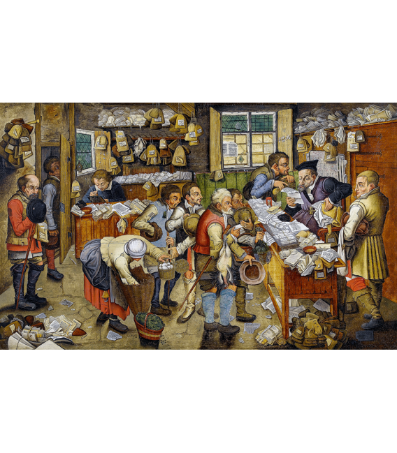 Pieter Bruegel il Giovane - Il pagamento delle decime (Villaggio Avvocato). Stampa su tela