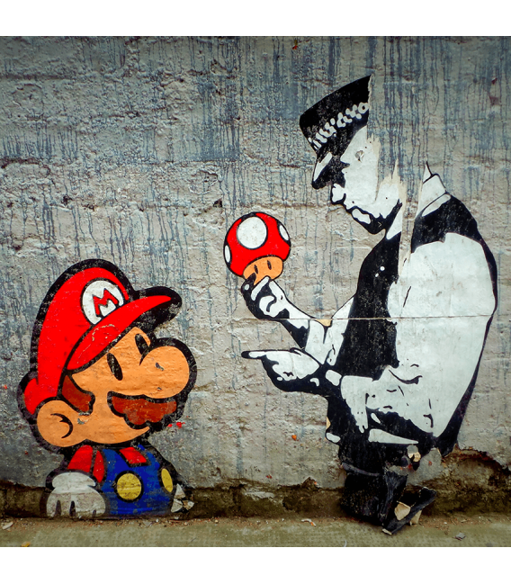 Stampa su tela: Super Mario Bros Arrestato - Banksy