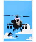 Banksy - Elicottero Felice, Stampa su tela