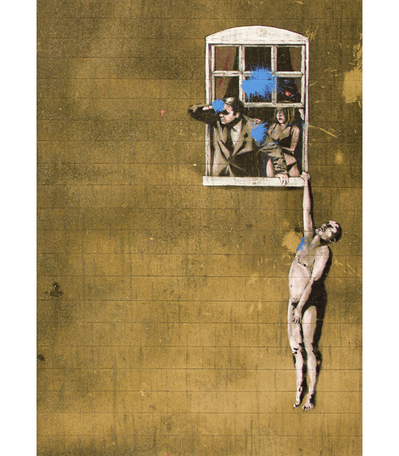 Banksy - Well-endowed .Printing on canvas