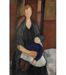Stampa su tela: Amedeo Modigliani - Donna seduta con il bambino (Maternità)