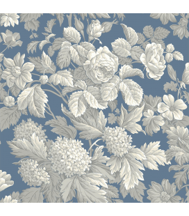 Carta di riso per il decoro del mobile: Fiori in tinta blu